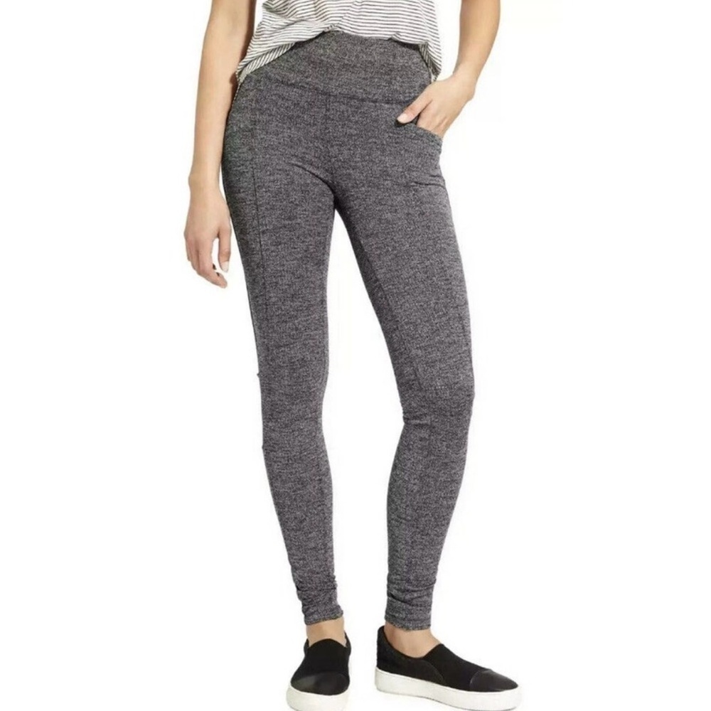 Athleta Metro Herringbone Leggings Black Tall